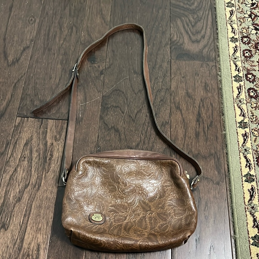 Vintage Etienne Aigner Handcrafted leather embossed crossbody